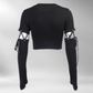Long Sleeve Hollow Out Crop Top